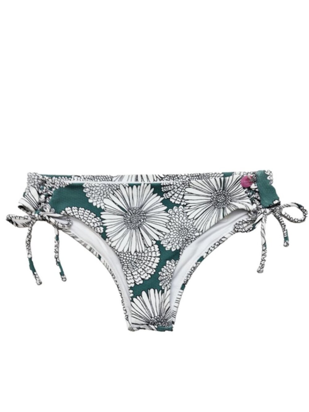 RAISINS Floral Sweet Side-Tie Cheeky Bikini Bottom Swimwear Textured Flowers L